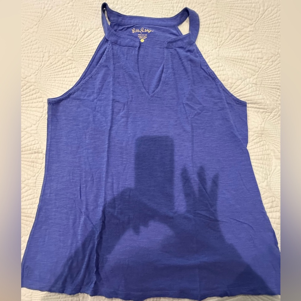 Lilly Pulitzer Blue Sleeveless Halter Top XL
